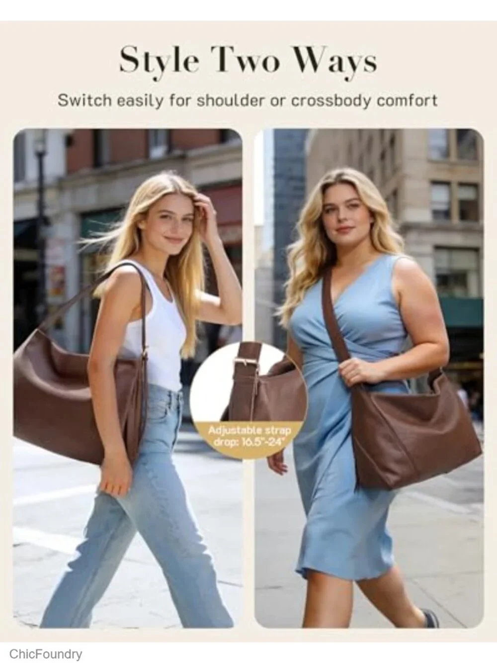 Hobo Bag for Women Designer Purse Shoulder Handbags Tote Leather